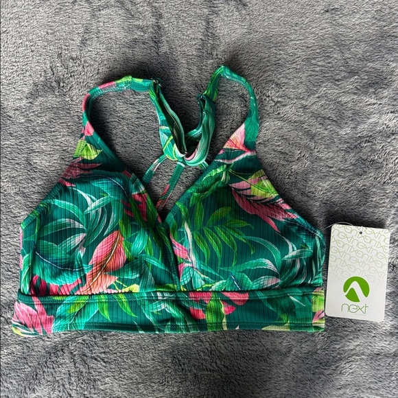 NEXT BY ATHENA Kalani Triangle Sports Bra Bikini Top in Deep Lake Sz 34 B/C NWT - Picture 3 of 4